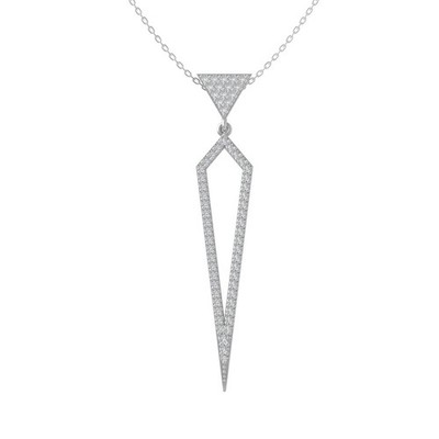 Halskette mit Anhänger 0,325 kt natürlicher Diamant Sterlingsilber 18 Zoll Silberkette