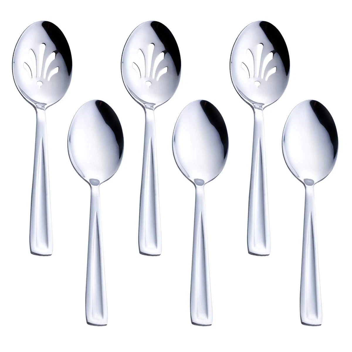 GoGeiLi Stainless Steel Serving Spoon Set, Include 3 Large Serving Spoon and 3 S