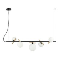 Moderne HäNgelampen Schwarz Gold IP20 5X25W G9