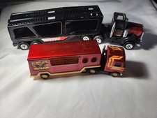  2 Buddy L toy trucks 1980 horse trailer cab 1978 truck cab  car trailer used