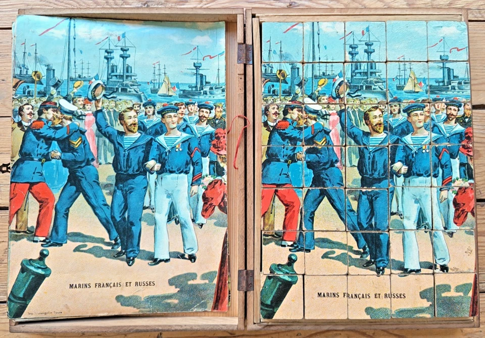 c. 1910 - GRAND JEU DE CUBES ANCIEN JJF - Puzzle jouet 1900 - Photo 2/4