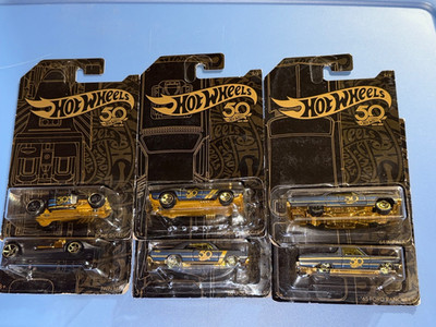 hot wheels 50th anniversary black and gold Full Set 1-6