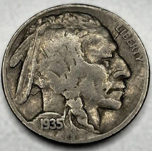 1935-S Buffalo 🦬 Indian Head Nickel 5c VG Very Good - 1111