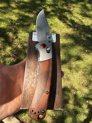 Benchmade 15080-2 Crooked River CPM-S30V Axis Plain Clip Point Wood Handle