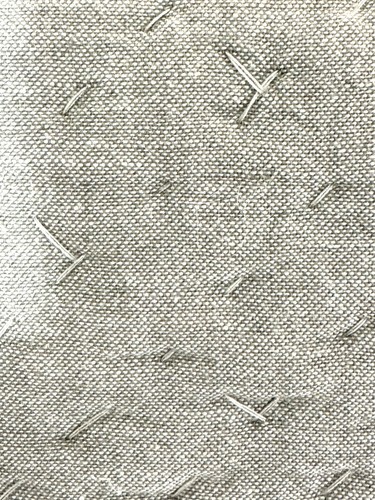 Pottery Barn Melange Handarbeit Baumwolle gesteppt Schein grau Eukalyptus Standard - Bild 8 von 8