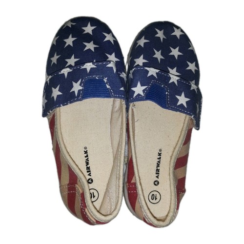 BRANDNEUE AIRWALK SCHUHE AMERIKANISCHE FLAGGE MÄDCHEN KLEINES KINDER GRÖSSE 10 USA PATRIOTISCH - Bild 2 von 4