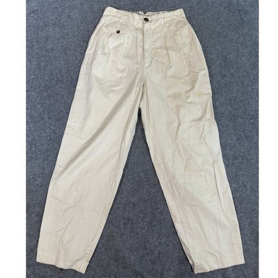 Esprit Collection Pleated Trousers 11/12 Cream Vintage High Waisted Cotton