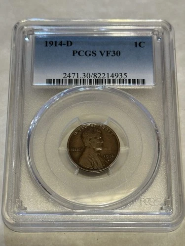 1914-D PCGS VF30 1C Lincoln Cent Wheat Ears Penny very nice coin #4935