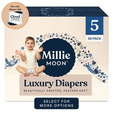 ZURU 119110 Millie Moon Luxury Diapers, Size 5, 58 Count, CloudTouch Softness, U