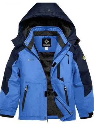 GEMYSE Boy's Winter Waterproof Ski Jacket Mountain Windproof Fleece Coat 14-16Y