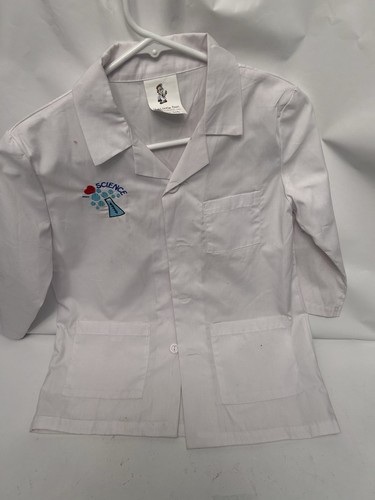 My Little Doc white 5/6 kids lab jacket I love science