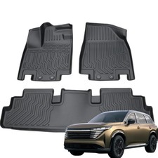 Floor Mats Compatible with 2022-2024 Nissan Pathfinder TPE Rubber All Weather