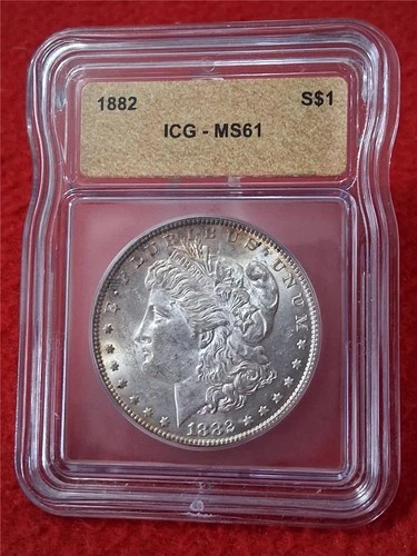 1882 MORGAN S$1 SILVER DOLLAR ICG - MS61                  #MF-0653