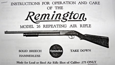 Rare Remington Model 26 Owners Manual Copy --air Rifle Pump Action Bb Gun