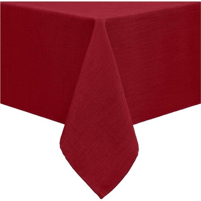 Tischdecke Abwaschbar Eckig 100 x 140 cm Wasserabweisend Leinenoptik Rot Party