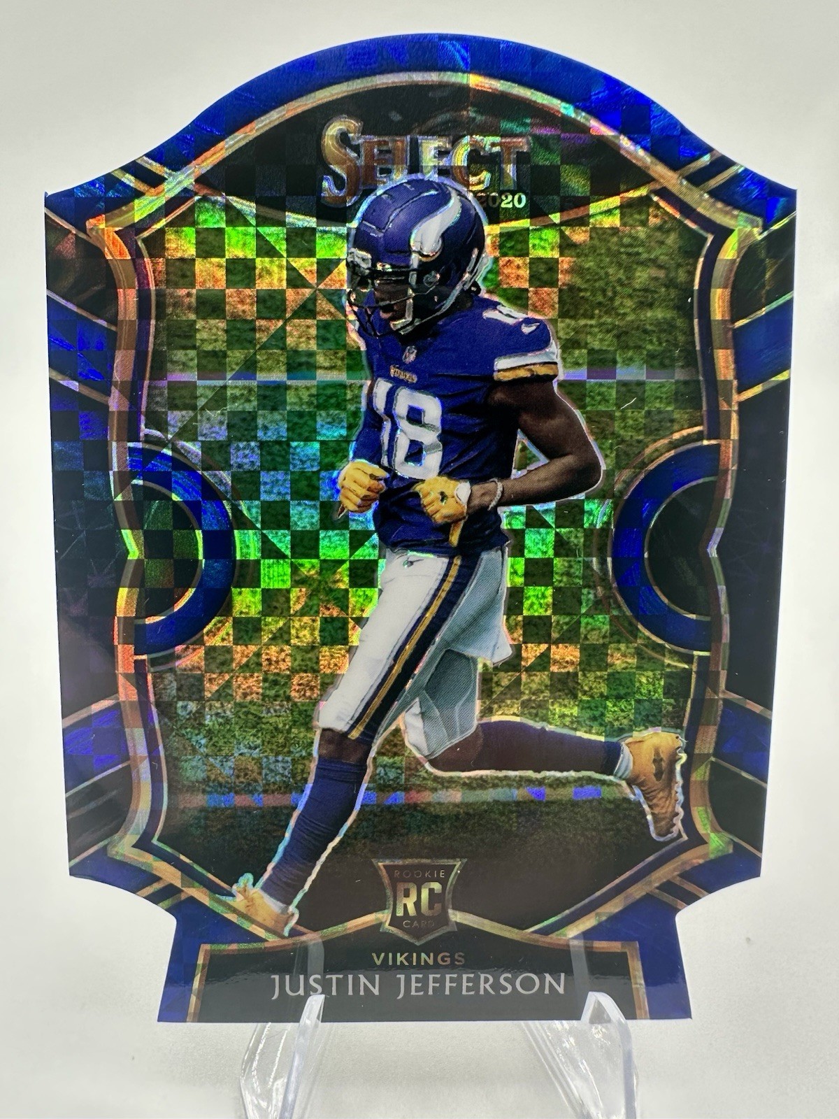 2020 Panini Select Concourse Justin Jefferson #61 Blue Prizm Die-Cut (RC) NFL