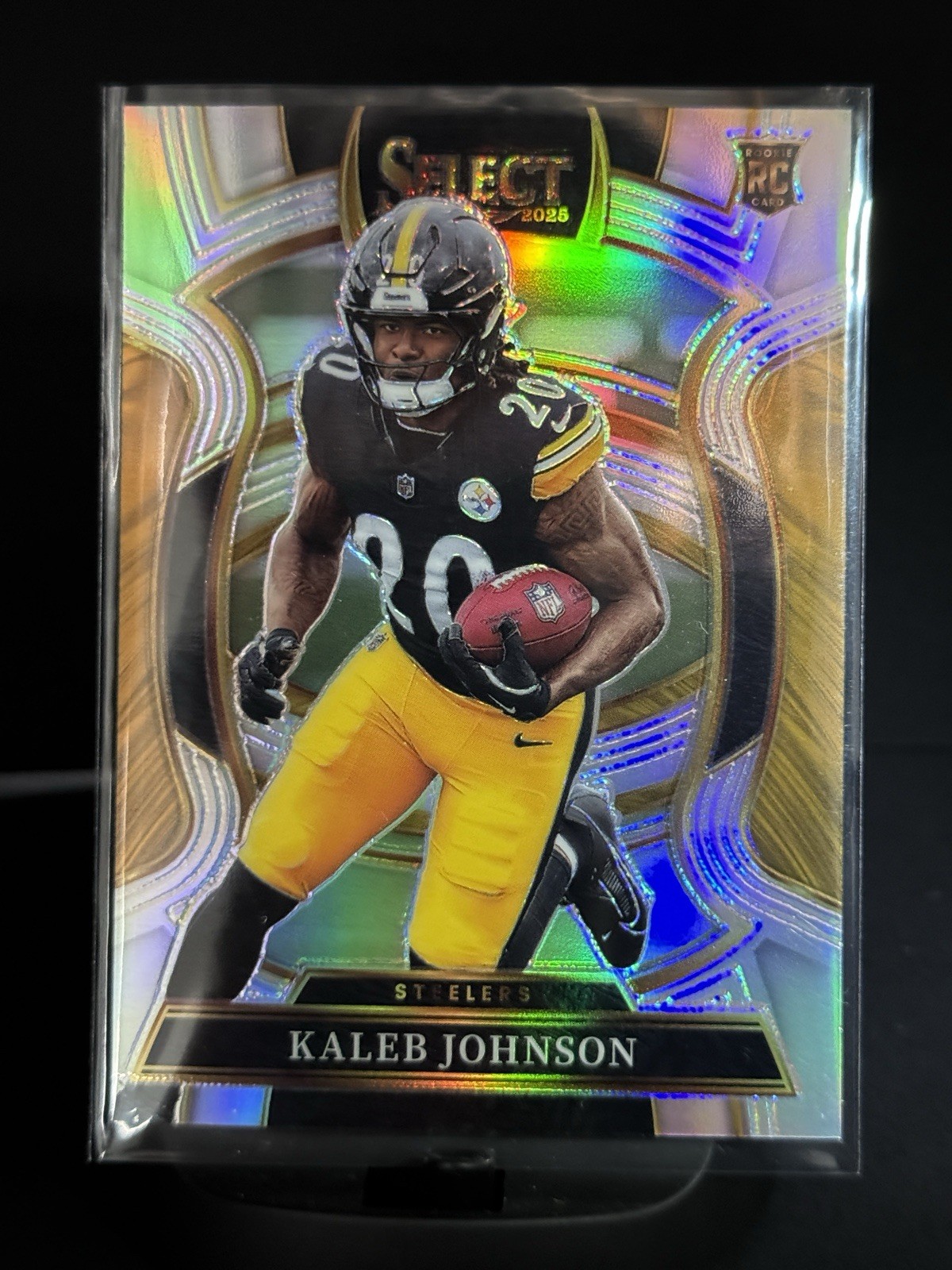 2025 Select Kaleb Johnson Prizm Silver Rookie Concourse Level # 52 Steelers RC