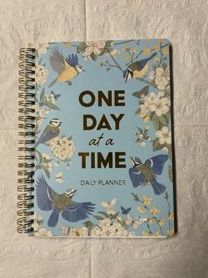 One Day at a Time Daily Planner Blue Floral Bird Design Birds and Flowers