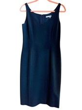 Tristan & Iseut Pinstriped, Sleeveless, Elegant Zip Up Dress Sz 6