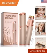 Rechargeable Gold Facial Hair Remover - Effortless Peach Fuzz Elimination Device