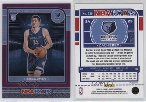 2024 Panini NBA Hoops Rookies Premium Purple Prizm /249 Zach Edey #239 Rookie RC