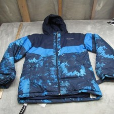 Columbia Jacket Boys XL 18/20 Blue Camo Insulated Rain Wind Puff Lightning Lift