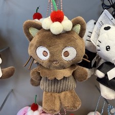 Sanrio Chococat 10cm Dessert Cherry Plush Keychain Black Cat Bag Charm Korea 1PC