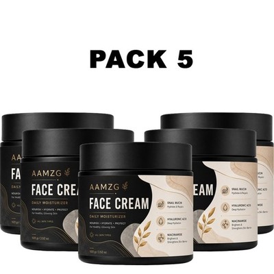 (PACK 5) Snail Mucin Daily Face Moisturizer Cream for Bright Healthy Skin 100g