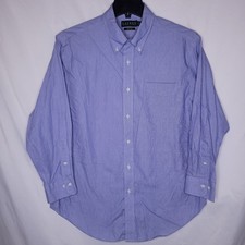 Lauren Ralph Lauren Dress Shirt Mens 17 Striped Blue Non Iron 32/33