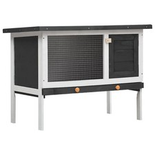 Image of Outdoor Rabbit Hutch – 1 Layer, Solid Pine Wood, Weatherproof, Easy-Clean Tray