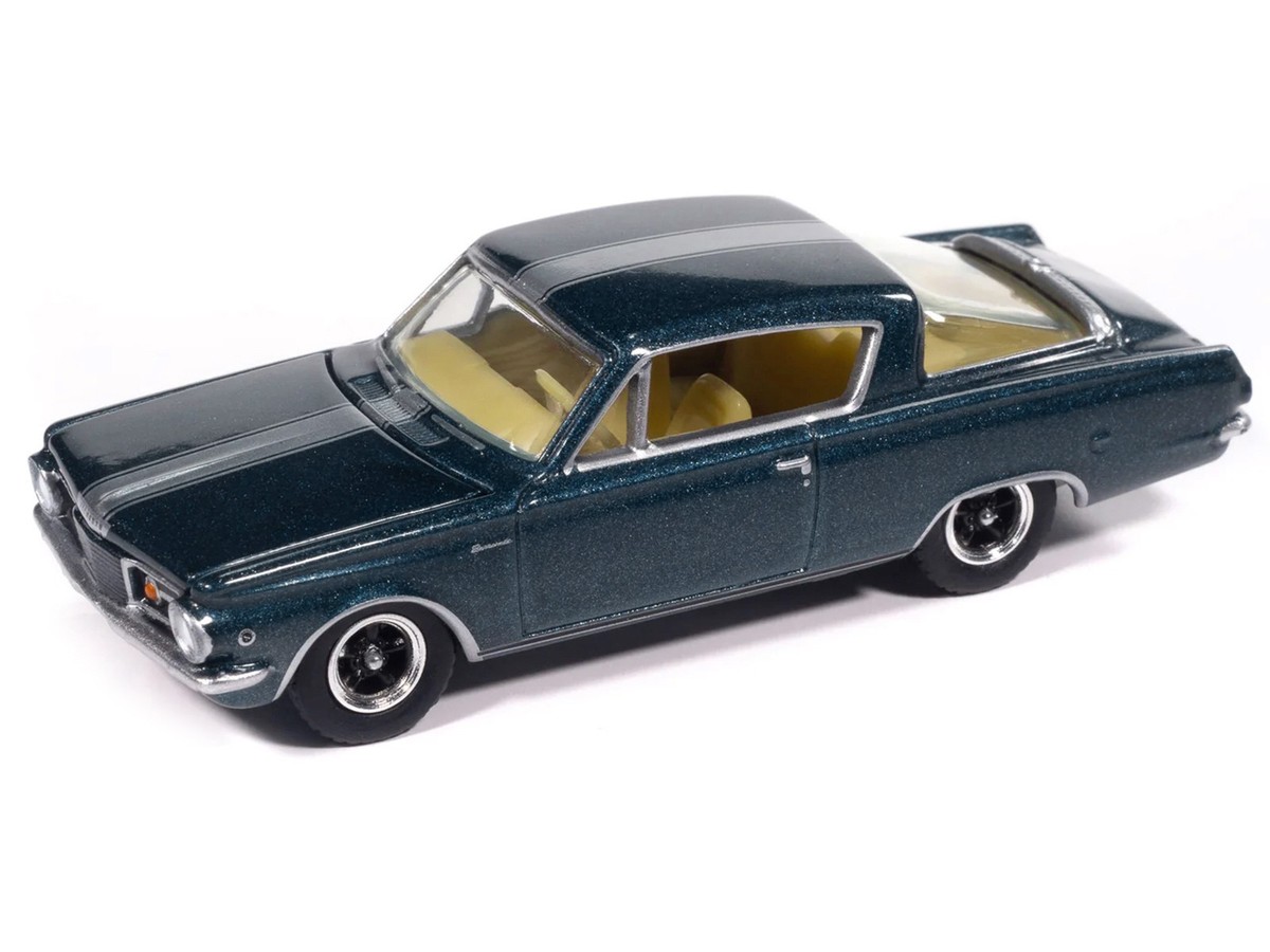 1965 PLYMOUTH BARRACUDA FORMULA S DARK BLUE 1/64 BY AUTO WORLD