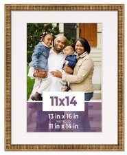 11x14 Frame Gold With White Picture Mat For 11x14 Photo - Gold 13x16 Frame To Di