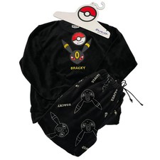 Conjunto de pijama Umbreon Bracky polar ropa de dormir ropa de salón negro Japón nuevo Pokémon