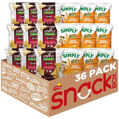 Simply Doritos & Cheetos Variety Pack Snack Chips, 0.875 oz Bags, 36 Count 