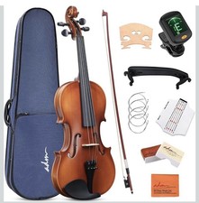 ADM 4/4 Full Size Wood Violin Set for Kids Teens Students Adults Beginner Acoust