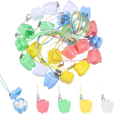 20 Pcs Tooth Necklace Boxes for Lost Teeth Organizer, Cute Plastic Tooth Holder