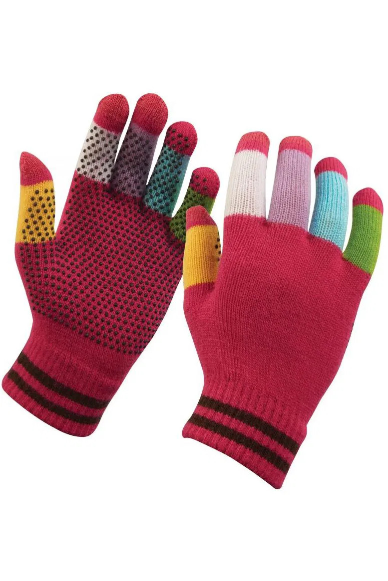Dublin Pink Riding Gloves With Button Handle Magic - Image 2
