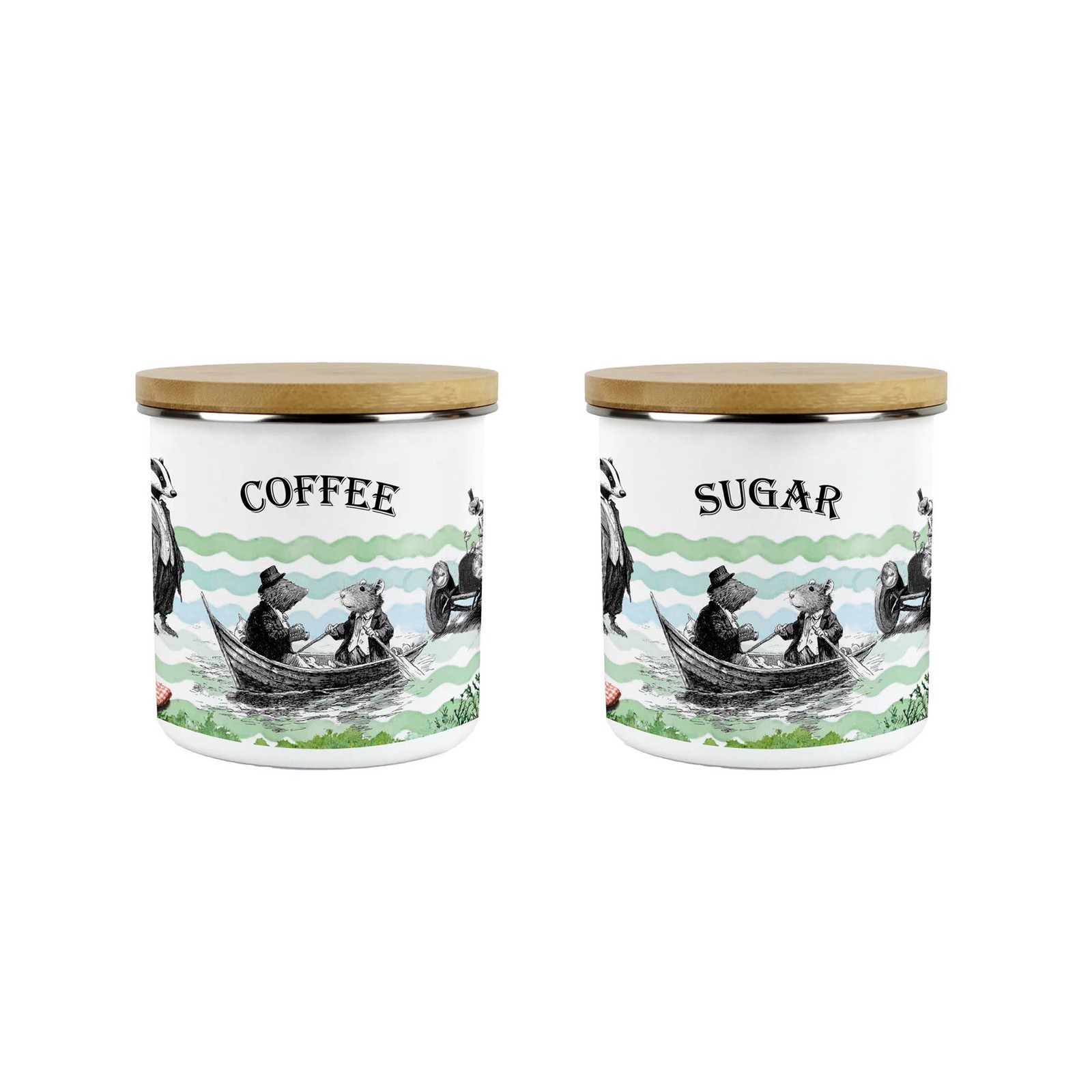 Wind in the Willows Coffee & Sugar Canister Set - 600ml Kitchen Storage Gifts