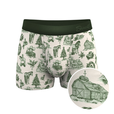 Shinesty ''Xmas In Texas'' Western Toile Ball Hammock  Pouch Trunks Underwear
