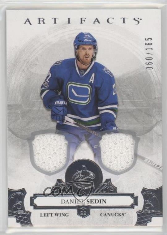 2017-18 Upper Deck Artifacts Silver Materials 60/165 Daniel Sedin #15 HOF 0j4n