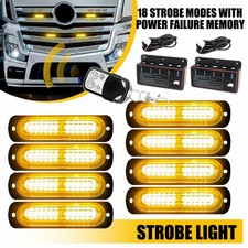 16x 12LED Amber Recovery Strobe Flashing Grille Light Lightbar Truck Beacon Lamp