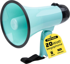 20W Megaphone Bullhorn, Built in Siren  240S Recording, 5.4" 8.6" Portable Mega