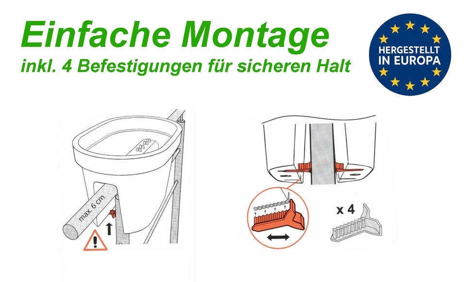 Geländer Balkonkasten 60x26x25 cm – Blumenkasten Pflanzkasten Blumentopf Auswahl - Bild 4 von 4