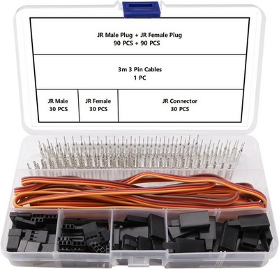 Servokabel 3 Pin Stecker Buchse Crimpen Kit 22AWG JR Futaba Hitec RC Modellbau