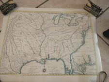18" x 24" 1718 Map of Carte de la Louisiane et du cours du Mississippi