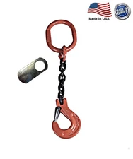 1/2" G100 Chain Sling 1-Leg Clevis Sling Hook w/Latch SOS Made in USA
