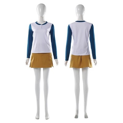 One Piece Live-Action Nami Cosplay Women White Top+Skirt Halloween Carnival Suit