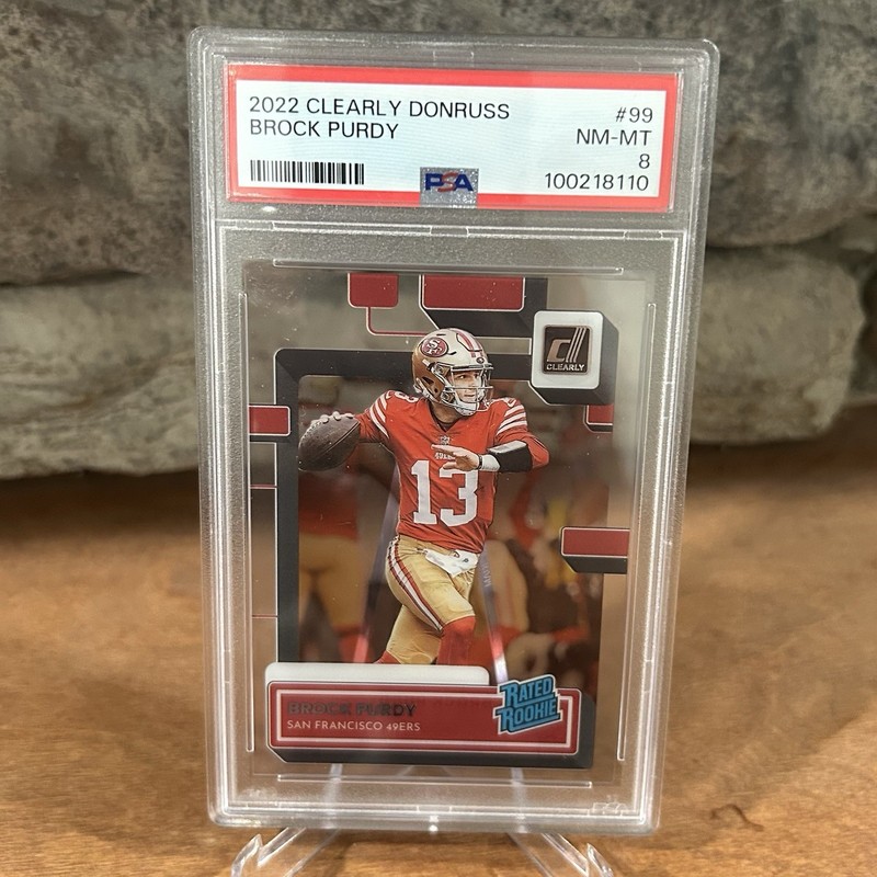 2022 Panini Clearly Donruss Brock Purdy #99 Rated Rookie PSA 8 NM-MT 49ers RC