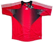 Vintage adidas 2004-06 Escu Training Soccer Futbol Red and Black Jersey NWT - XL