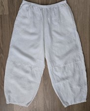 Bryn Walker White 100 Linen Beachy Pull On Pants Relaxed Barrel Leg USA Size XL
